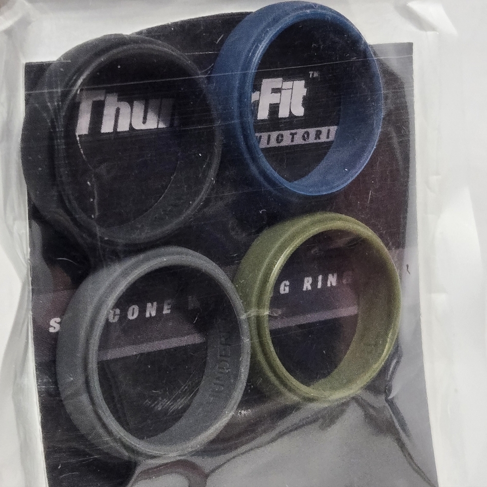 THUNDERFIT SIZE 11 Silicone Rings Wedding Band Set of 4 NEW